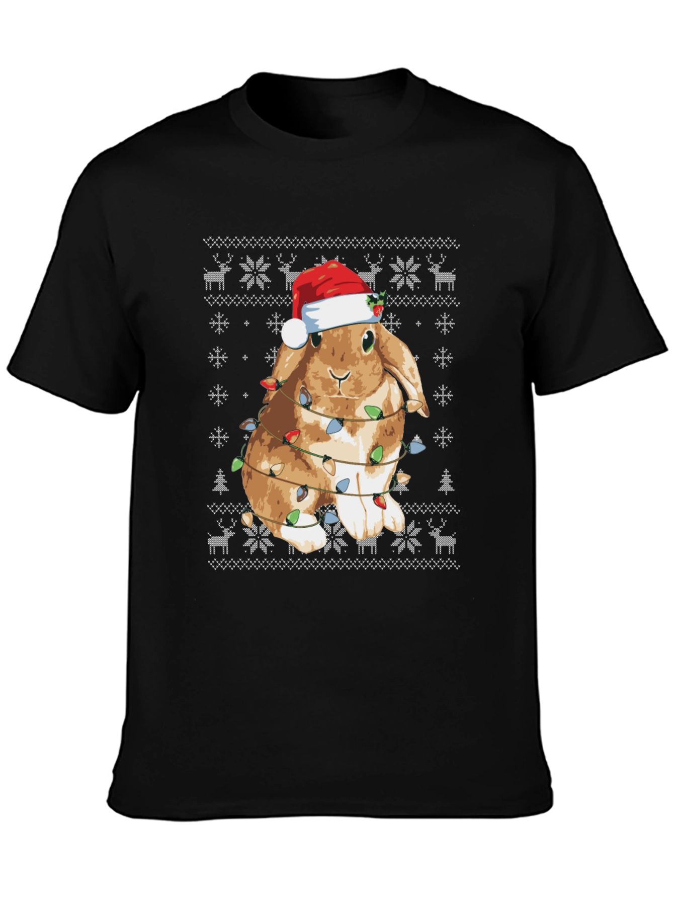 Festive Bunny Christmas Lights T-Shirt