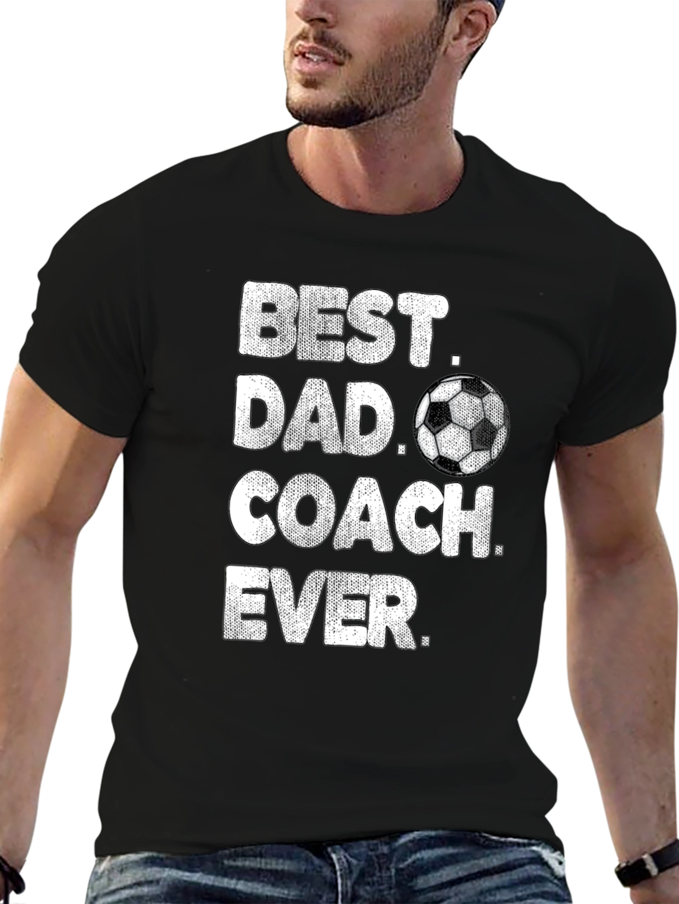 Best Dad Coach Ever T-Shirt Soccer Gift