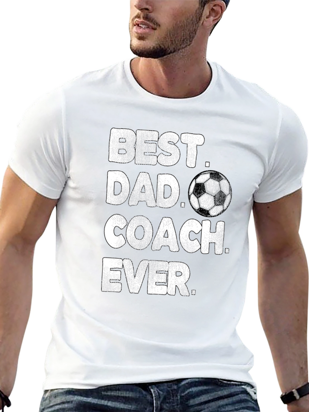 Best Dad Coach Ever T-Shirt Soccer Gift