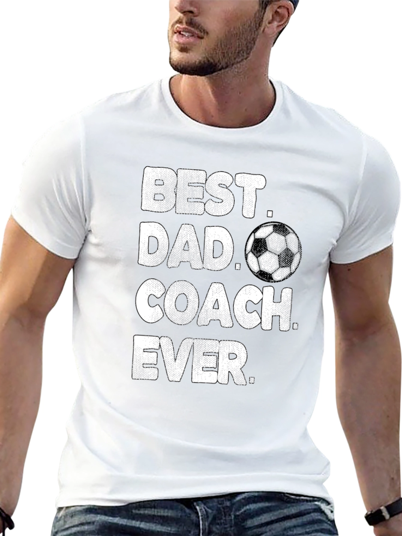 Best Dad Coach Ever T-Shirt Soccer Gift