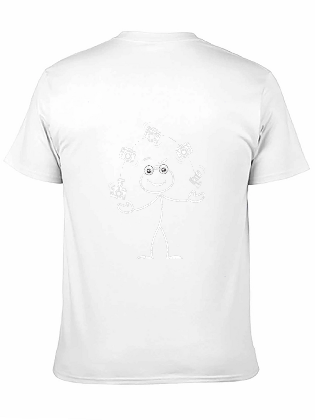 Camera Juggling Stick Figure Graphic Tee - Black