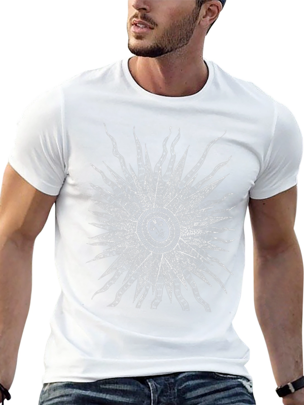 Cosmic Sun Graphic Tee - Black Cotton Comfort