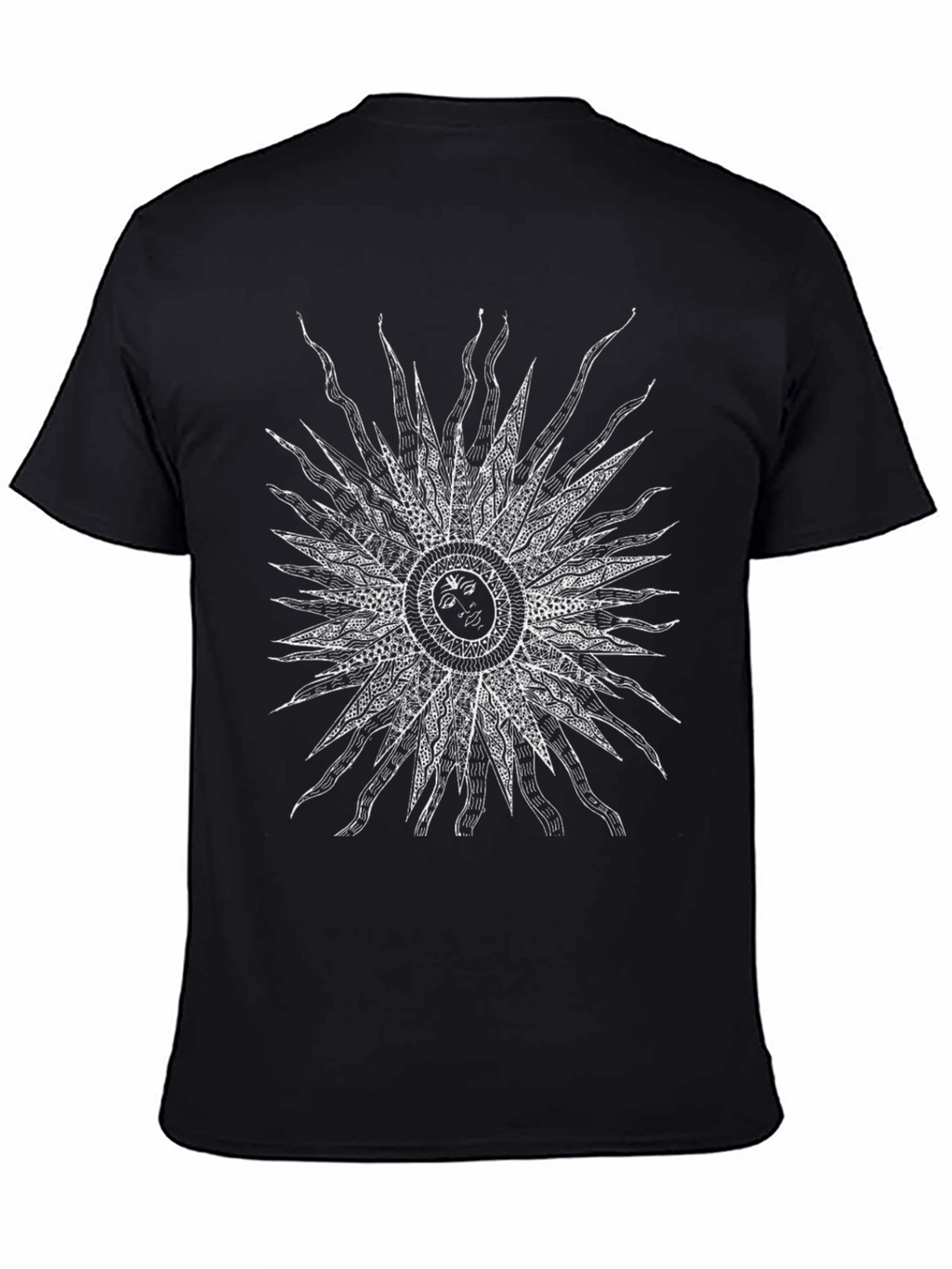 Cosmic Sun Graphic Tee - Black Cotton Comfort