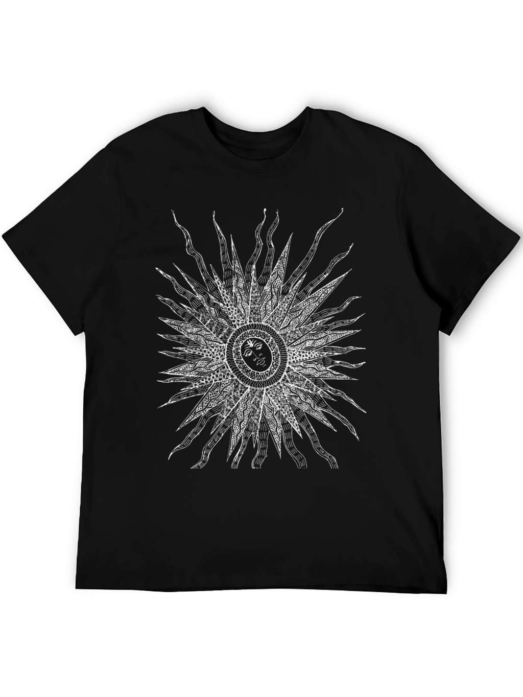 Cosmic Sun Graphic Tee - Black Cotton Comfort