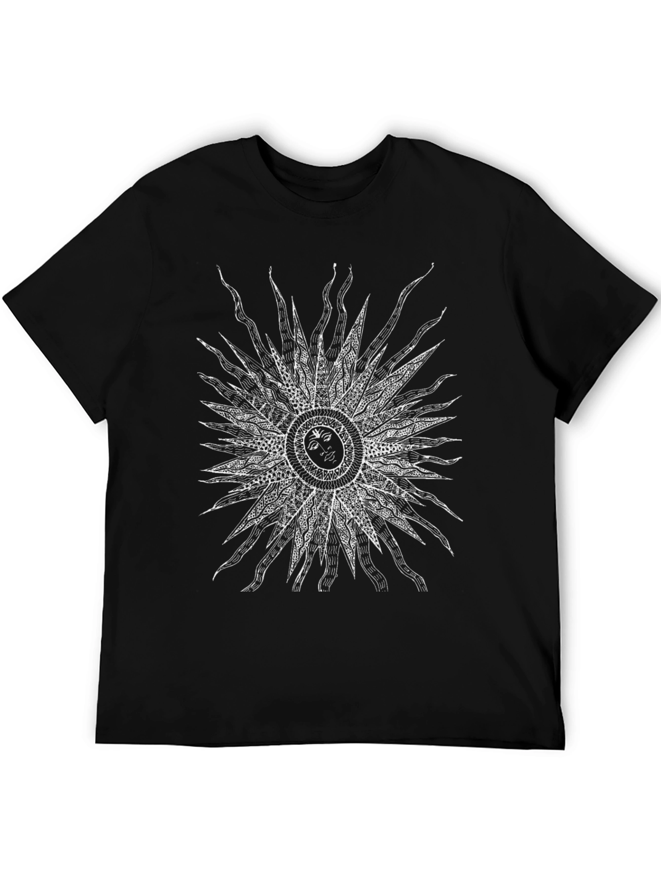 Cosmic Sun Graphic Tee - Black Cotton Comfort