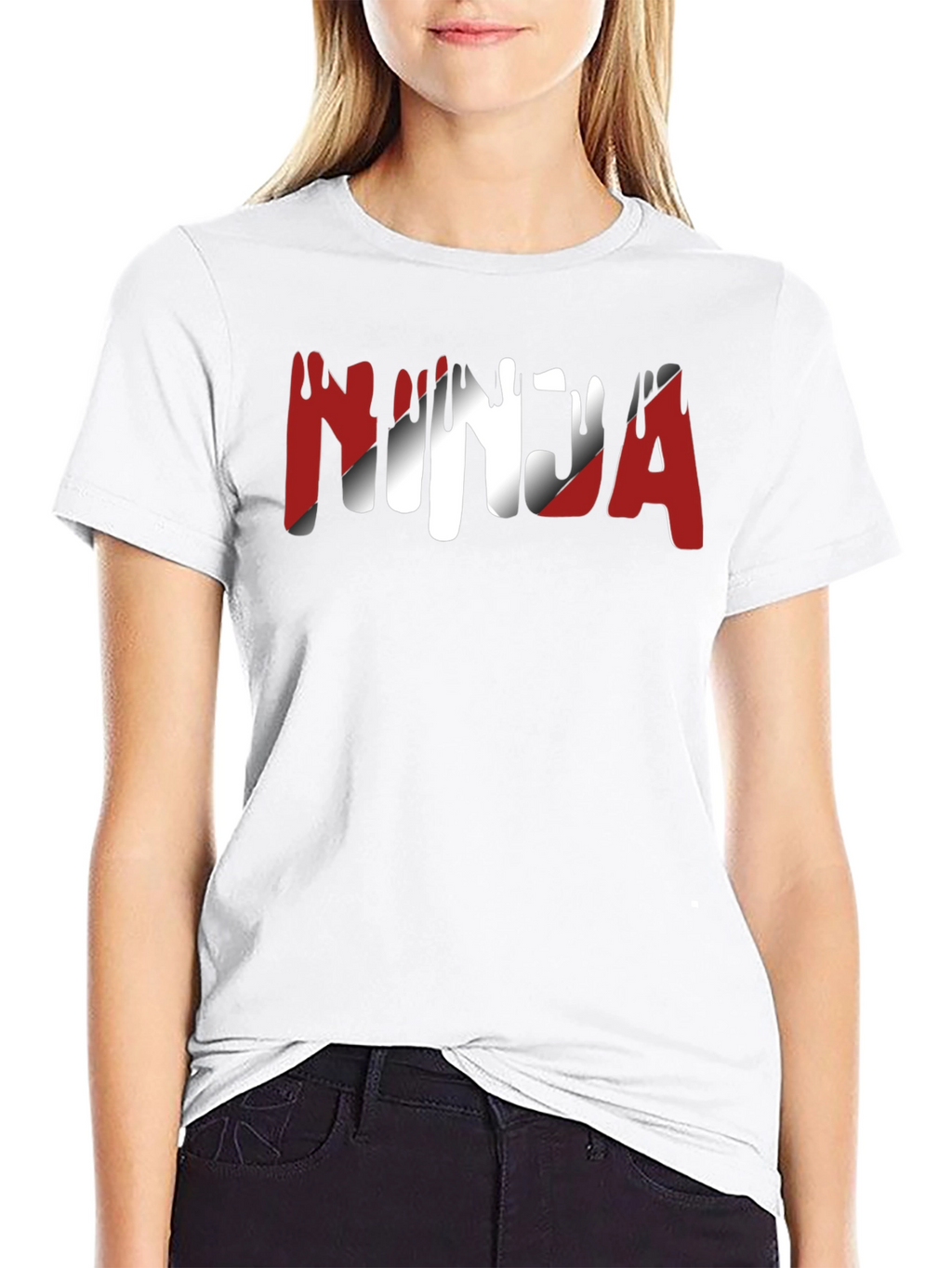 Ninja Graphic Print Crew Neck T-Shirt