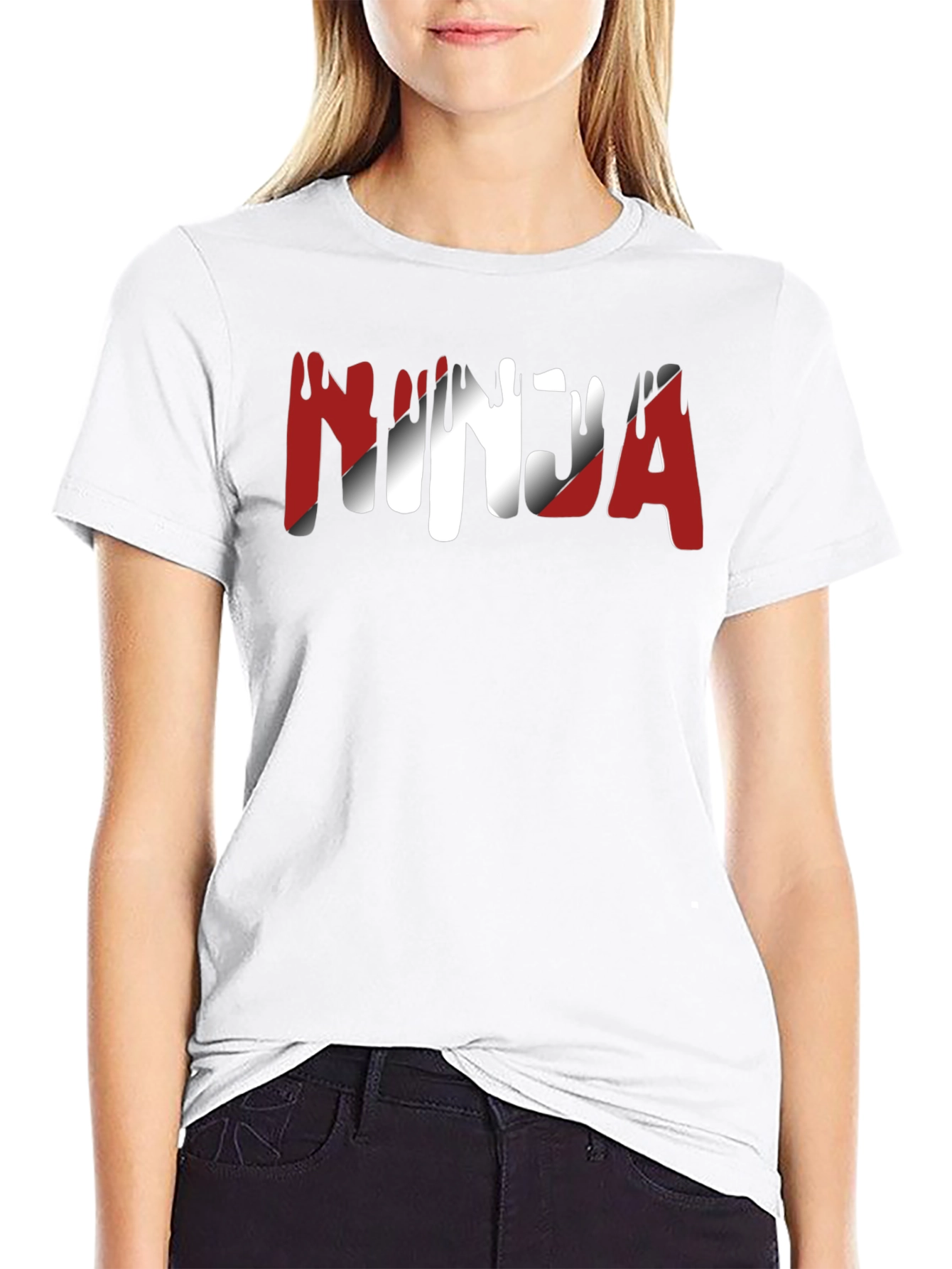 Ninja Graphic Print Crew Neck T-Shirt