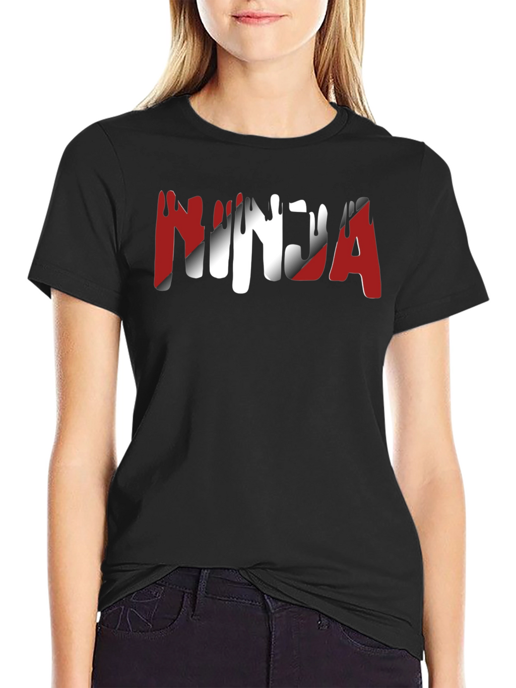 Ninja Graphic Print Crew Neck T-Shirt