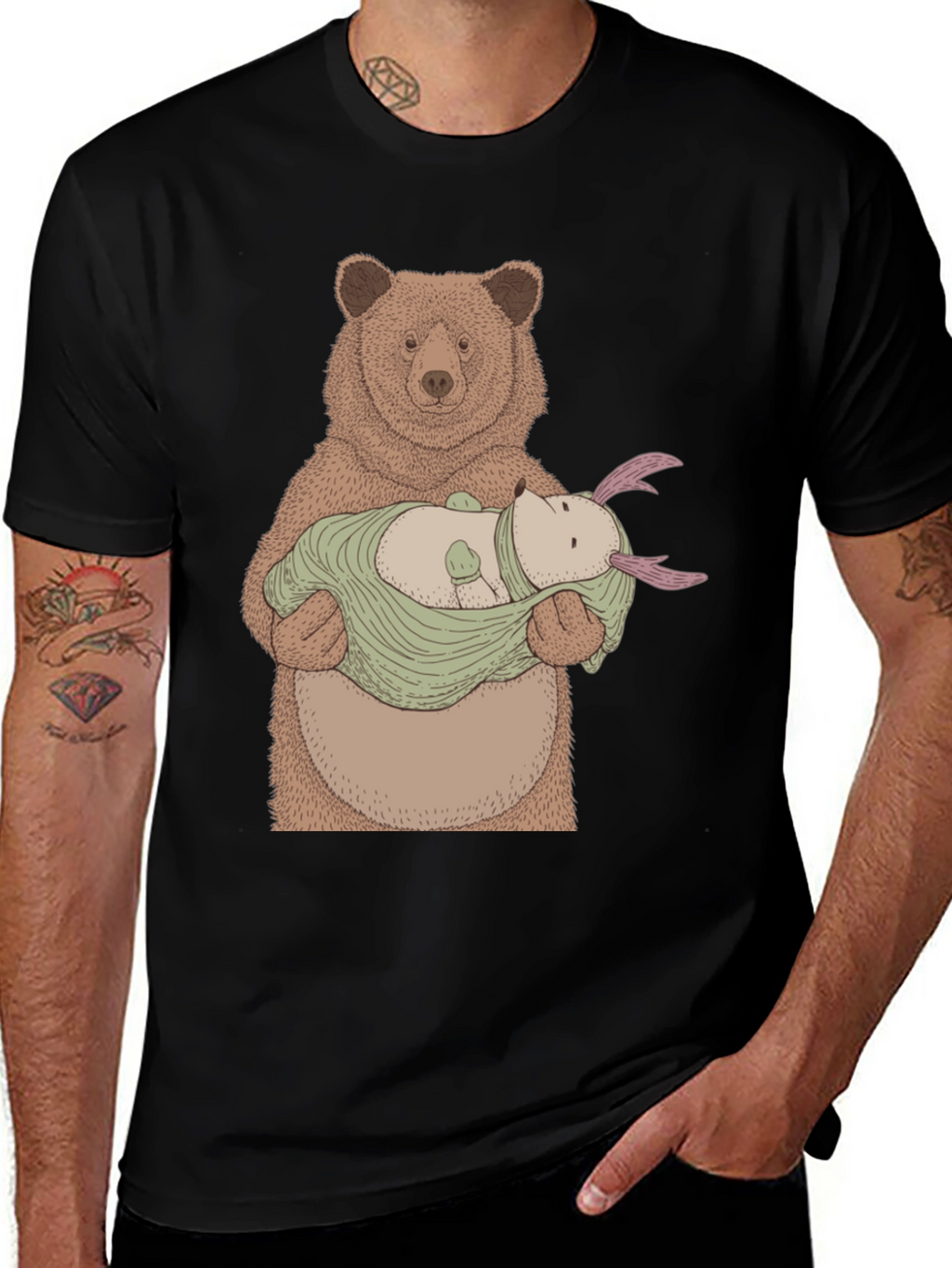 Bear Holding Creature T-Shirt