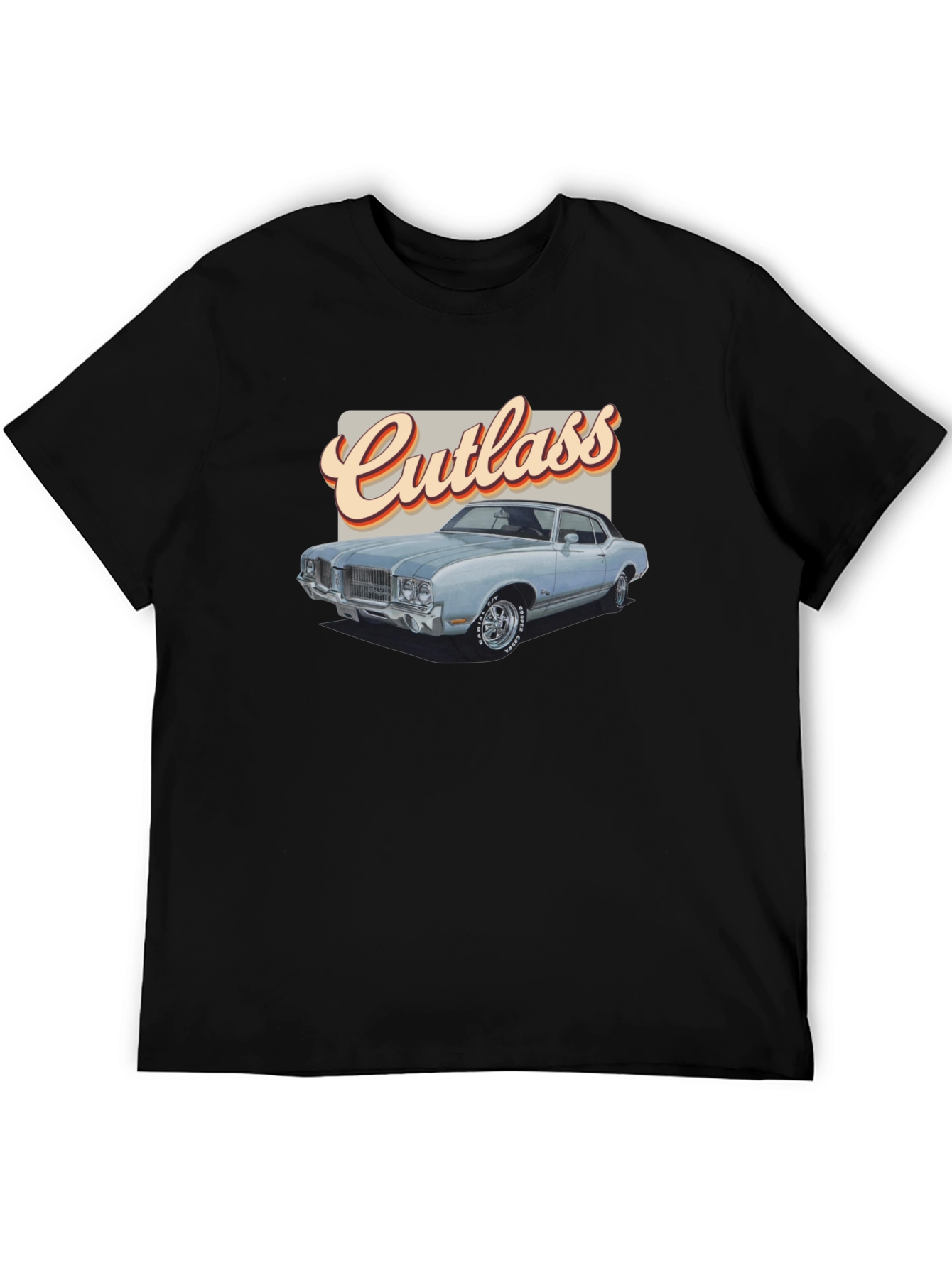 Classic Cutlass Car Graphic Tee - Vintage Style Black T-Shirt