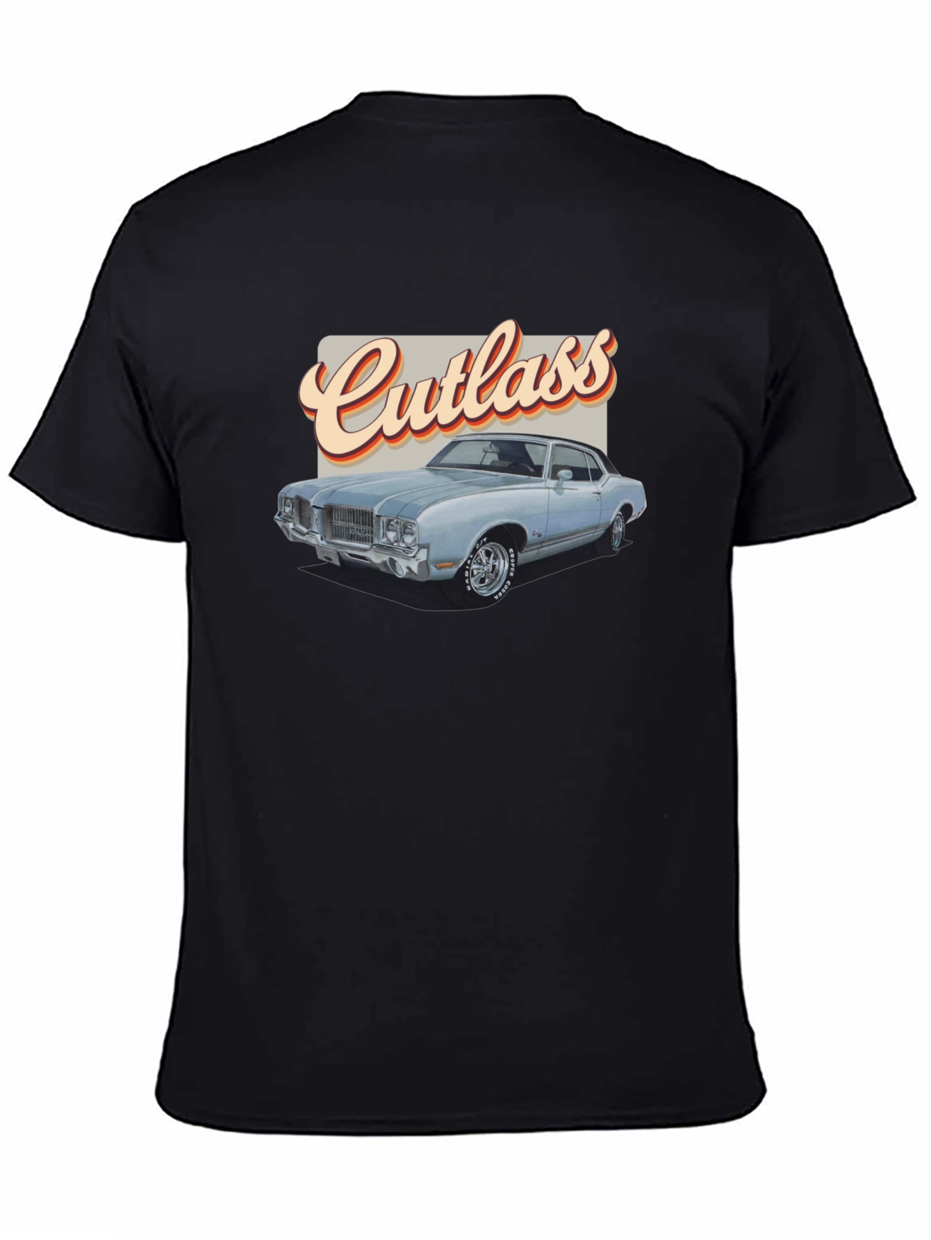 Classic Cutlass Car Graphic Tee - Vintage Style Black T-Shirt