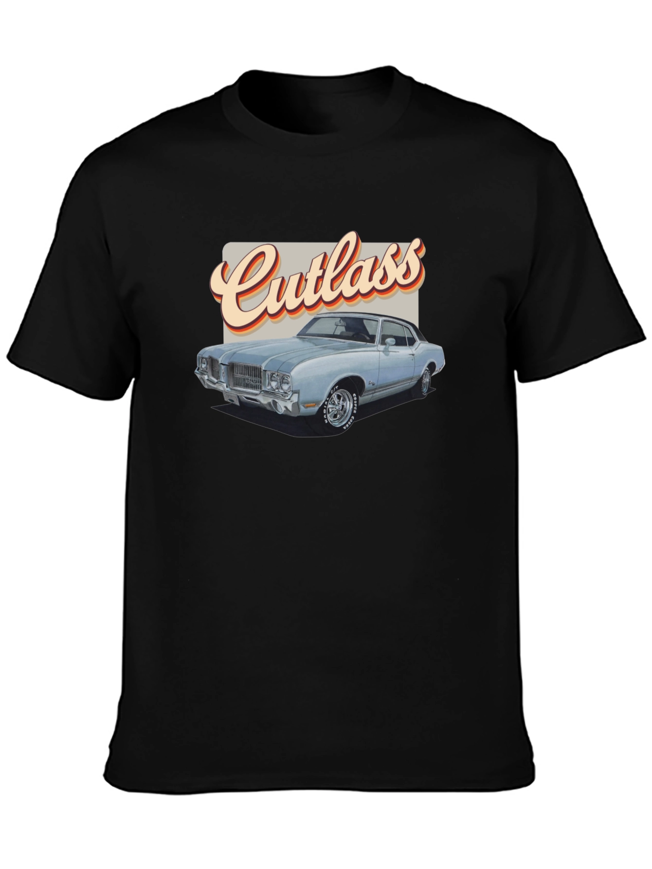 Classic Cutlass Car Graphic Tee - Vintage Style Black T-Shirt