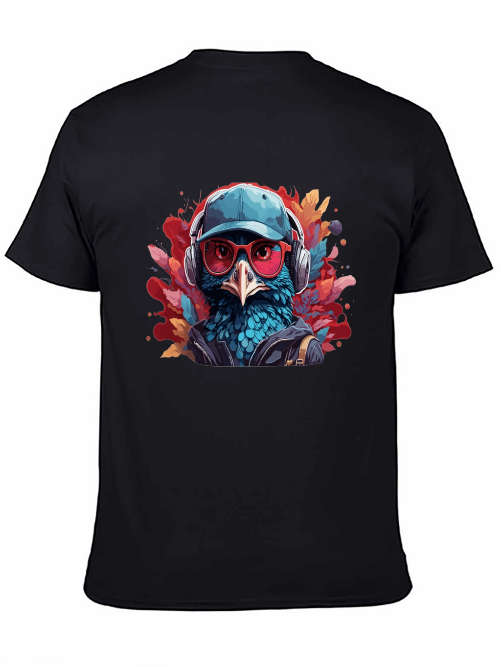 Cool Bird Graphic Tee - Black Cotton T-Shirt