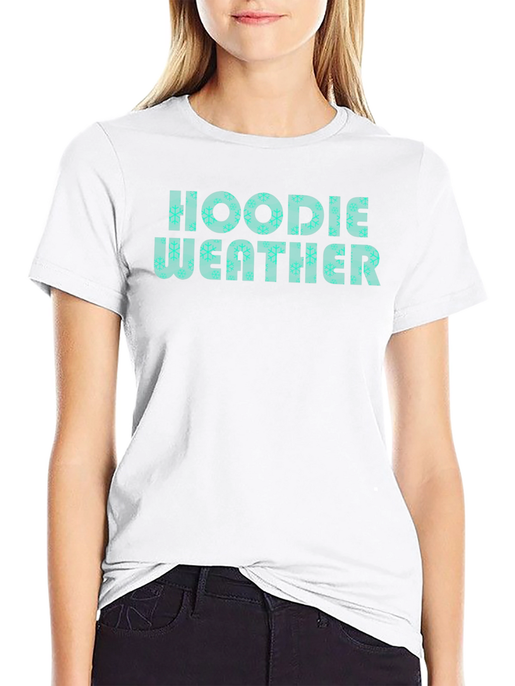 Hoodie Weather Graphic Tee - Winter Snowflake Design