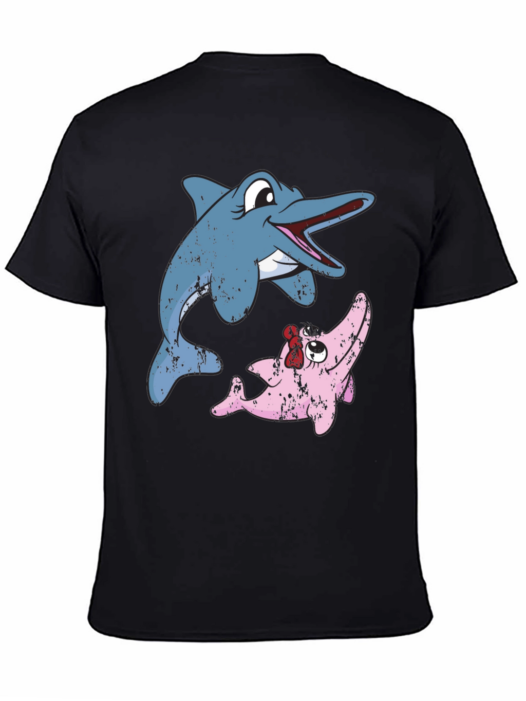 Dolphin Duo Graphic Tee - Stylish Cotton Blend