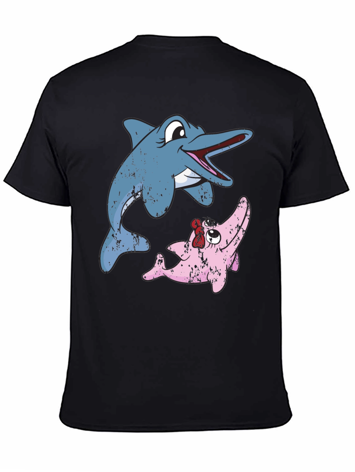 Dolphin Duo Graphic Tee - Stylish Cotton Blend