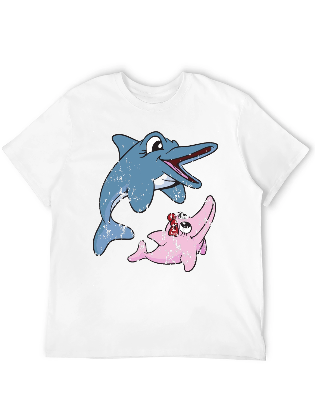 Dolphin Duo Graphic Tee - Stylish Cotton Blend