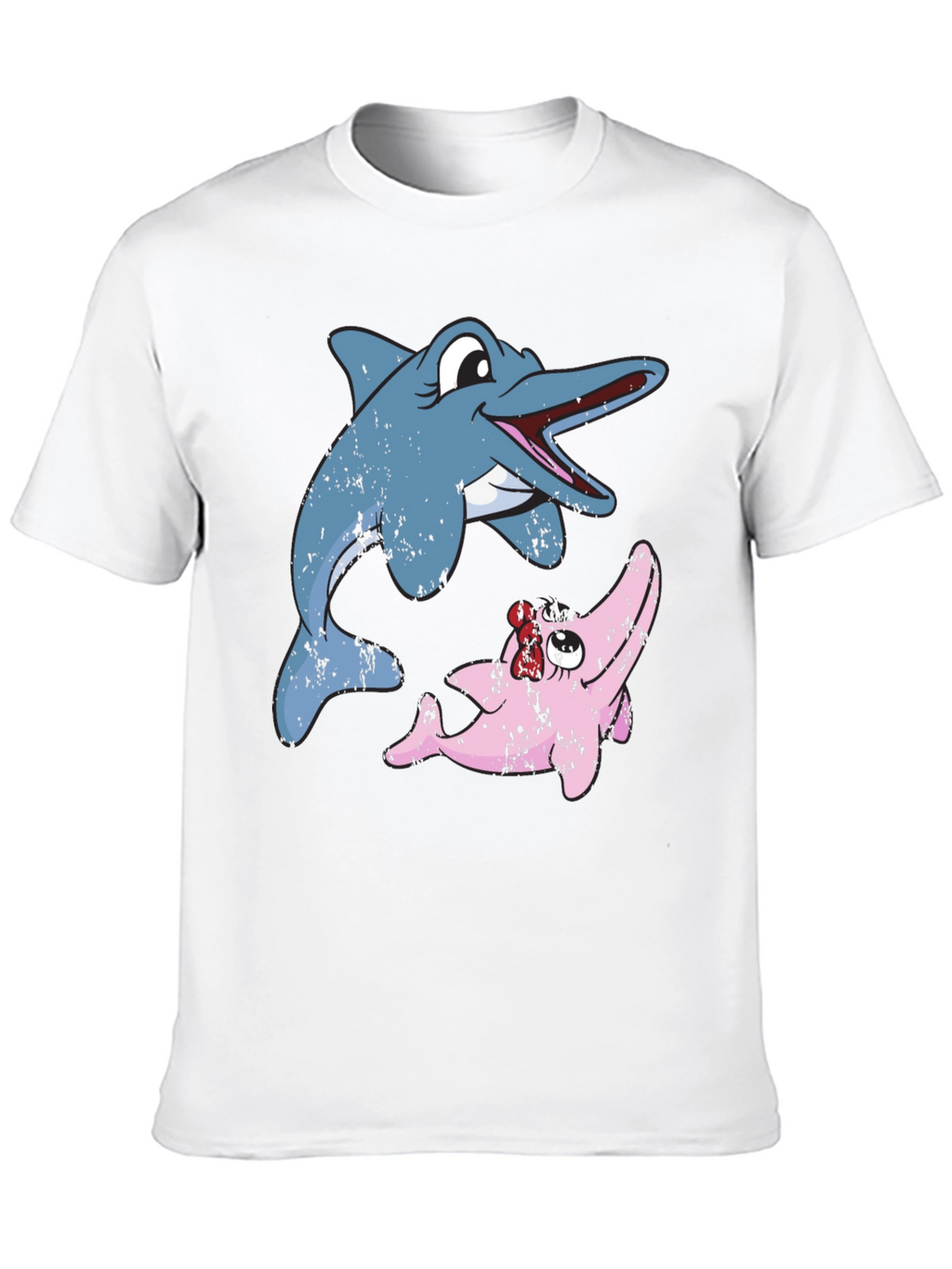 Dolphin Duo Graphic Tee - Stylish Cotton Blend