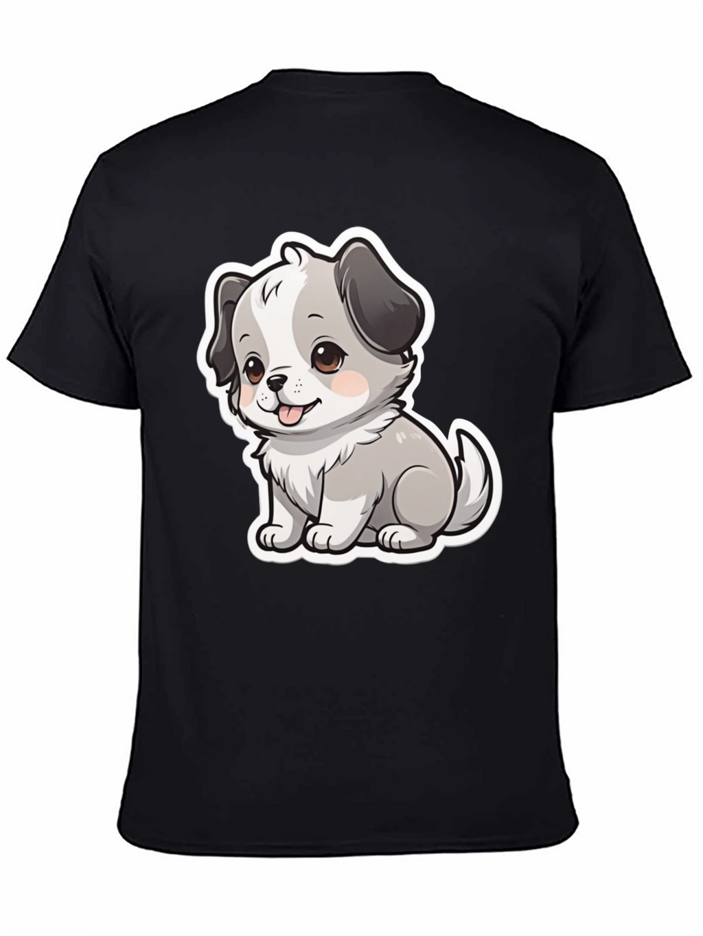 Cute Puppy Graphic Tee - Unisex Black T-Shirt