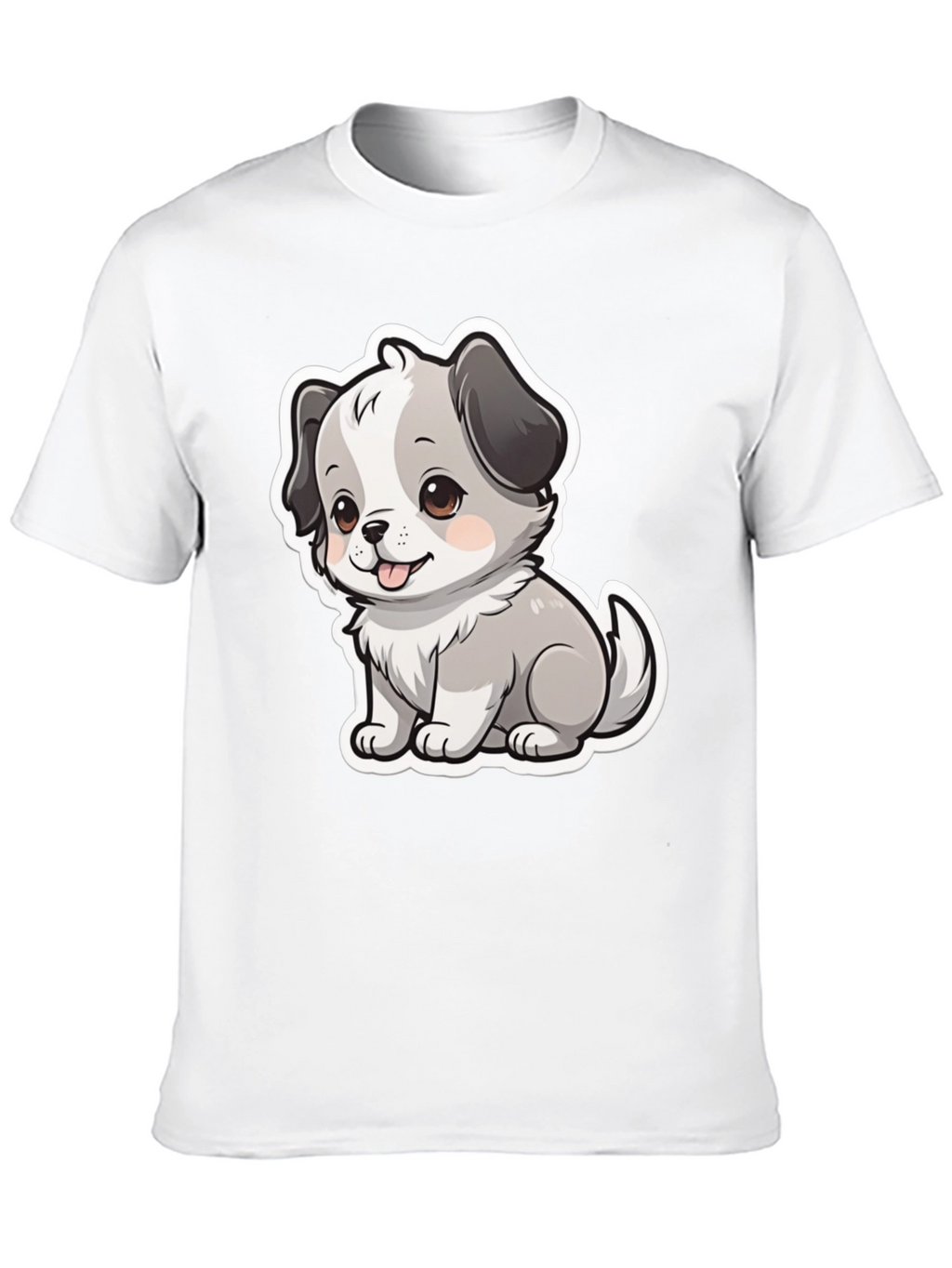 Cute Puppy Graphic Tee - Unisex Black T-Shirt
