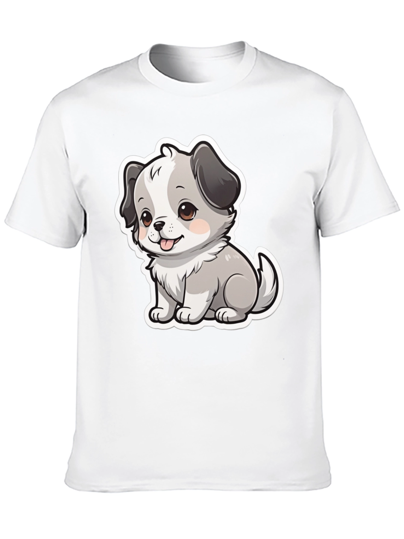 Cute Puppy Graphic Tee - Unisex Black T-Shirt