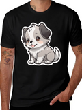 Cute Puppy Graphic Tee - Unisex Black T-Shirt