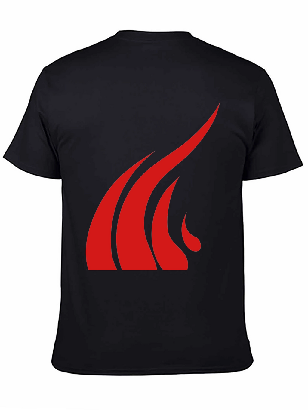 Bold Red Graphic Tee - Black Cotton Blend