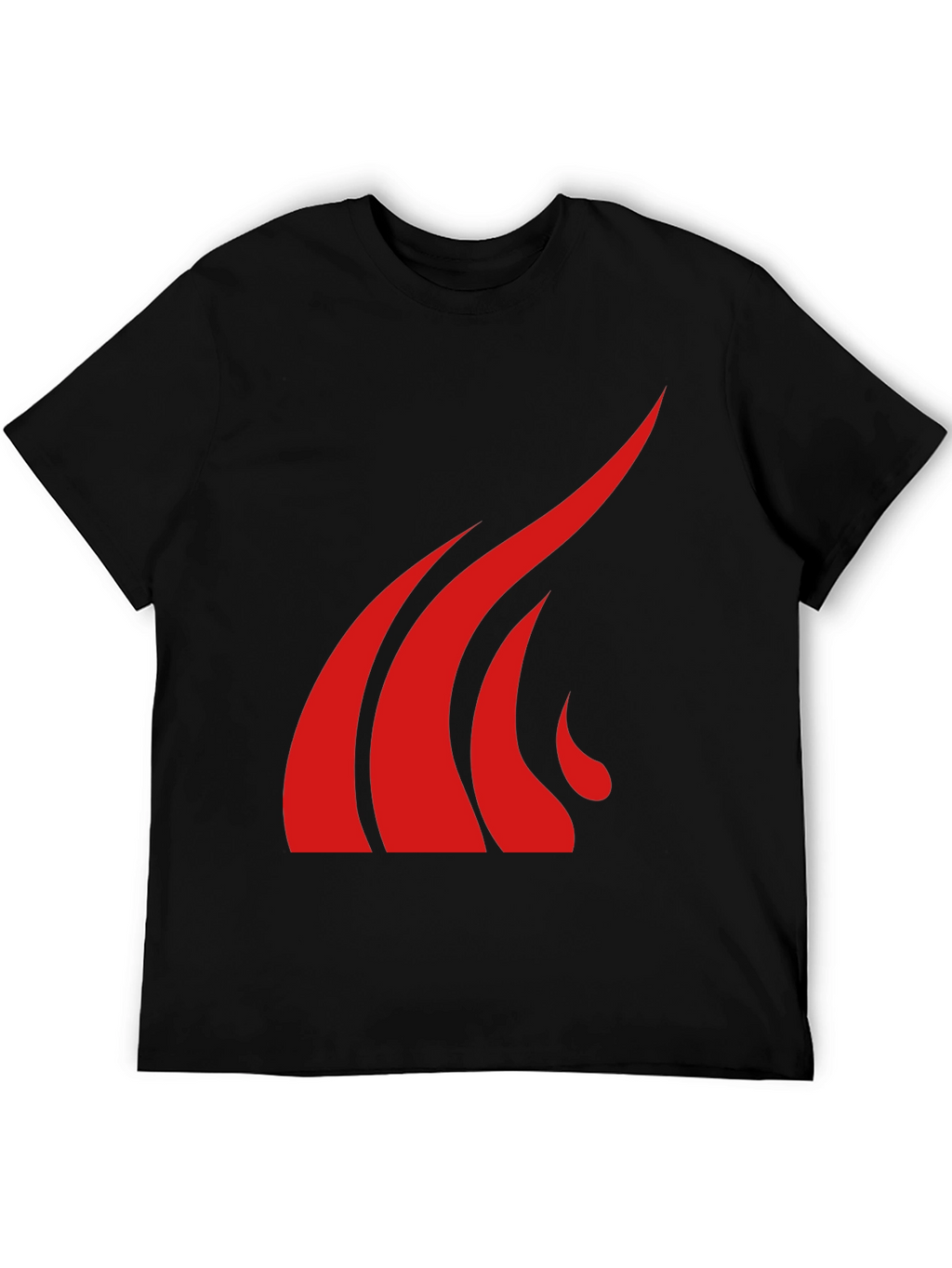 Bold Red Graphic Tee - Black Cotton Blend
