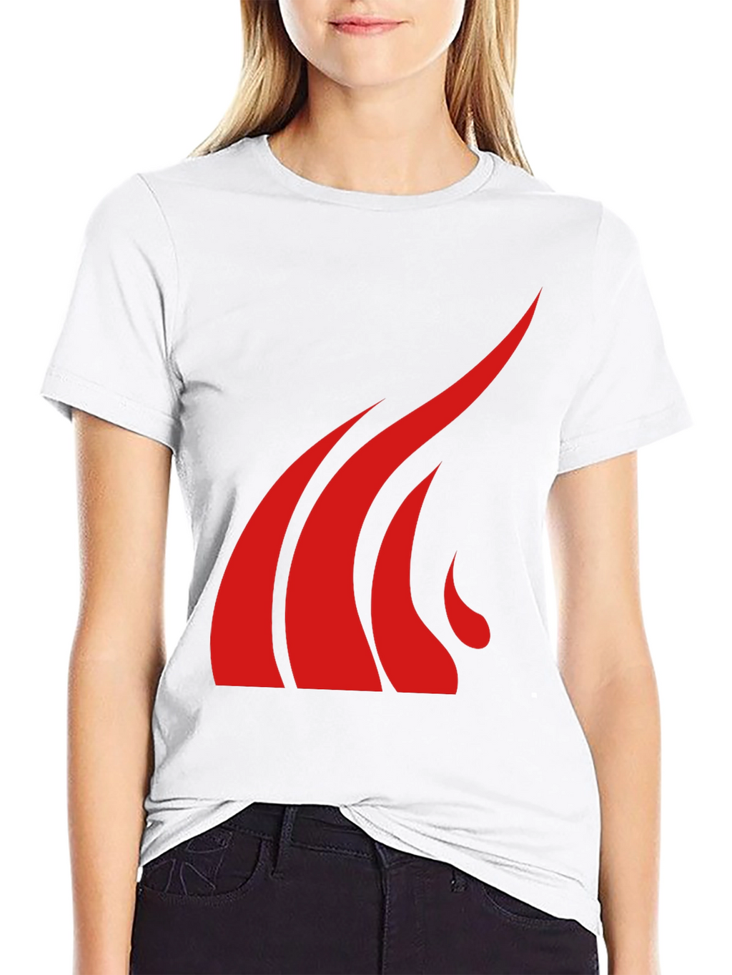 Bold Red Graphic Tee - Black Cotton Blend