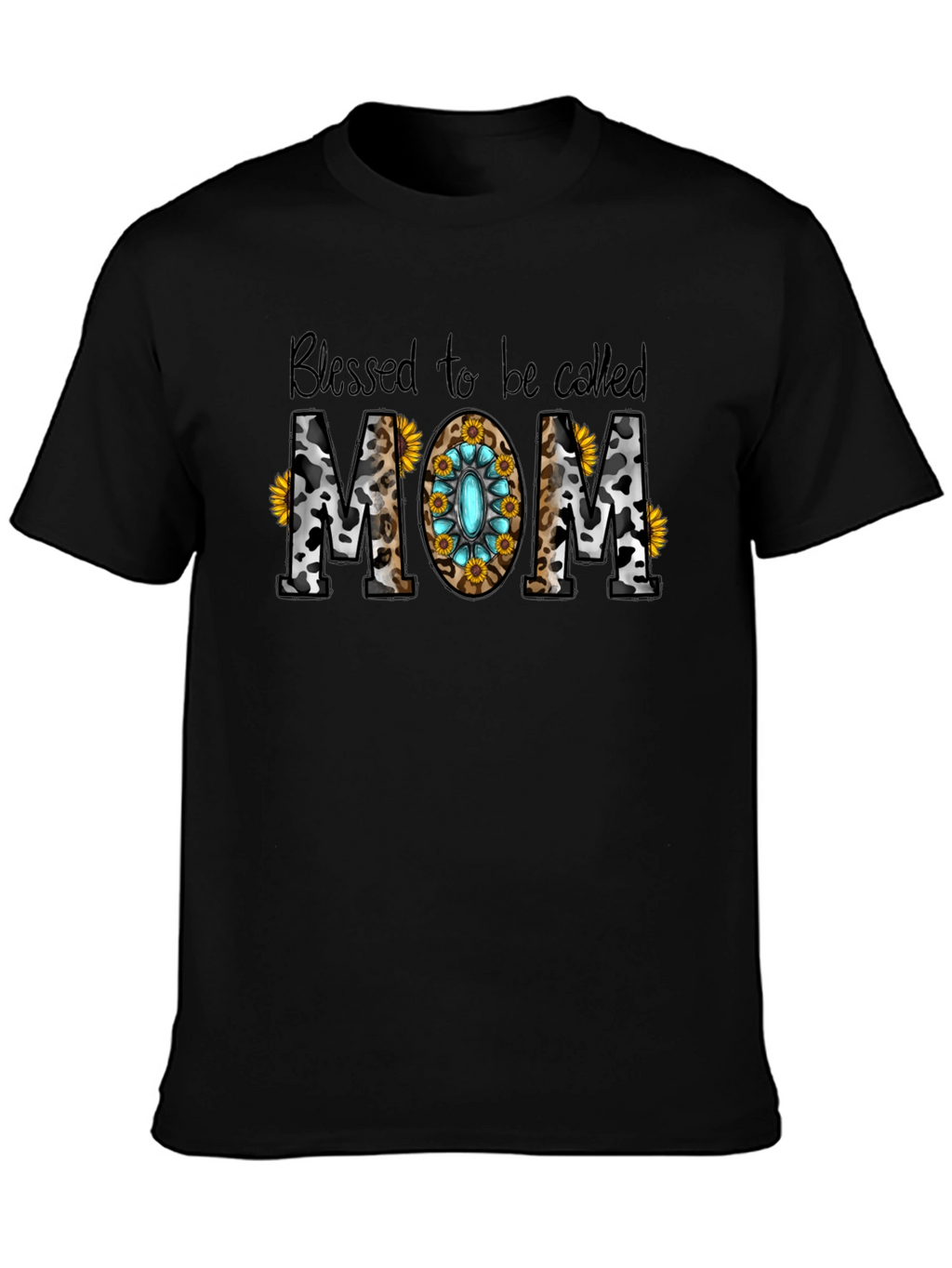 Blessed Mom Graphic T-Shirt - Western Style