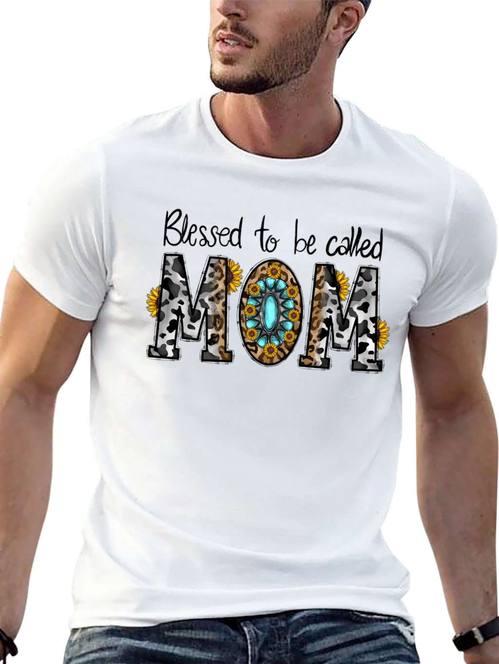 Blessed Mom Graphic T-Shirt - Western Style