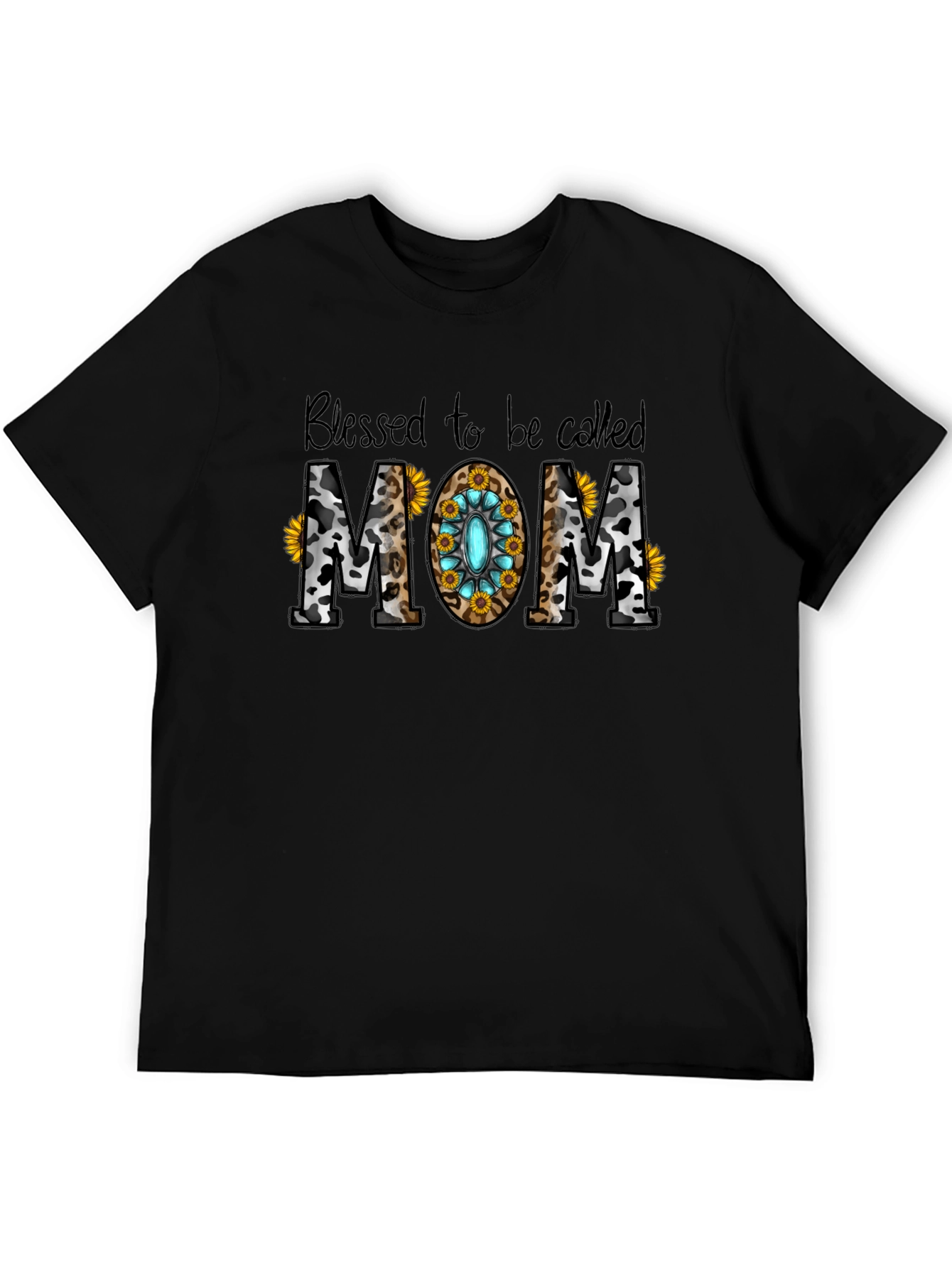 Blessed Mom Graphic T-Shirt - Western Style