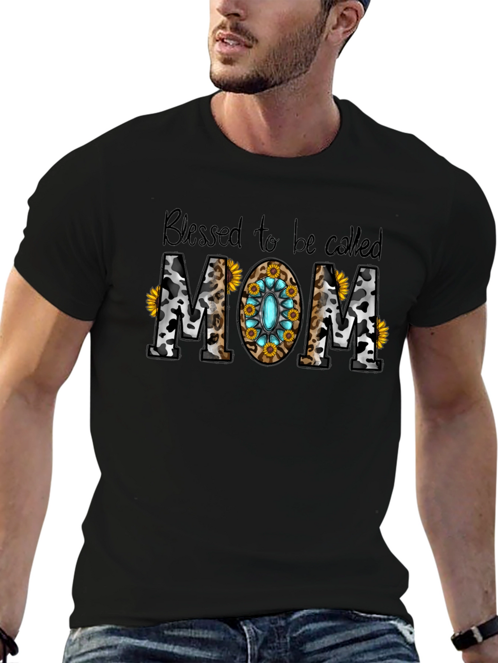 Blessed Mom Graphic T-Shirt - Western Style