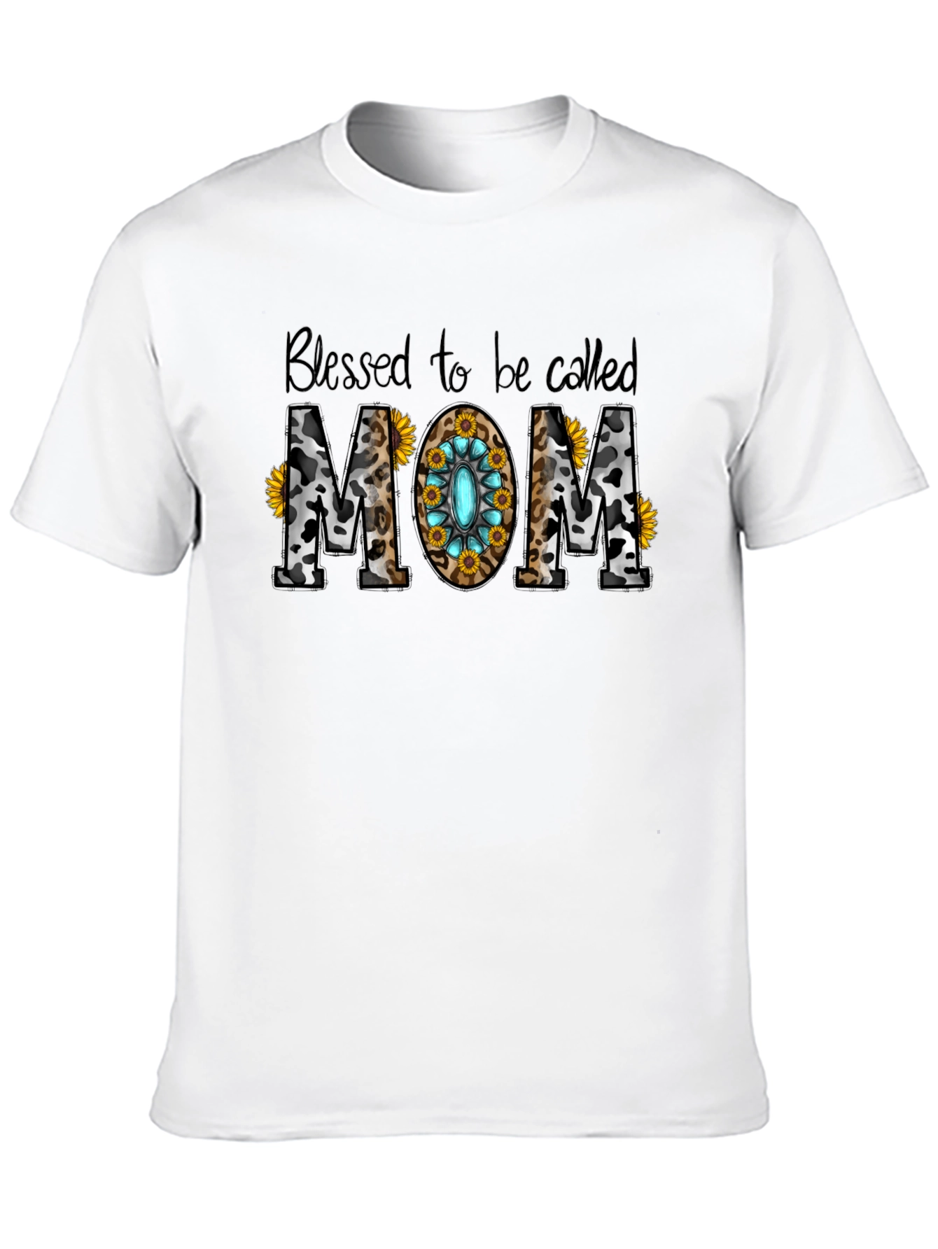 Blessed Mom Graphic T-Shirt - Western Style