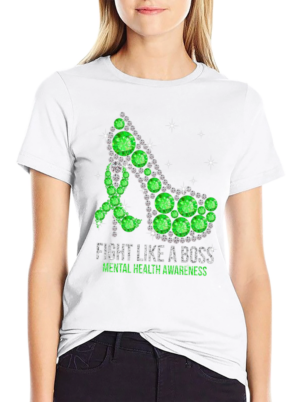 Fight Like A Boss Mental Health Awareness Shoe T-Shirt