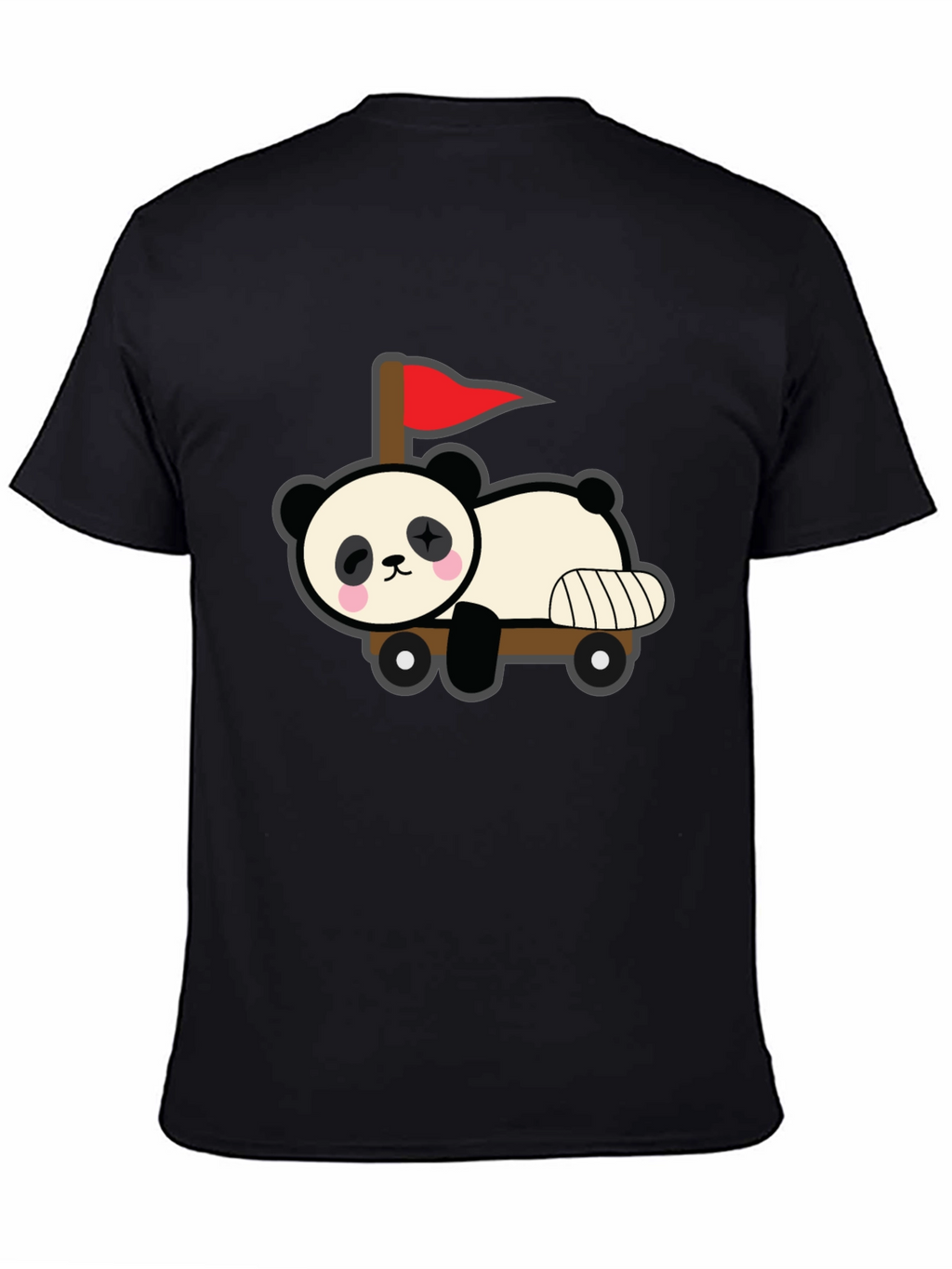 Cute Panda Car T-Shirt - Black