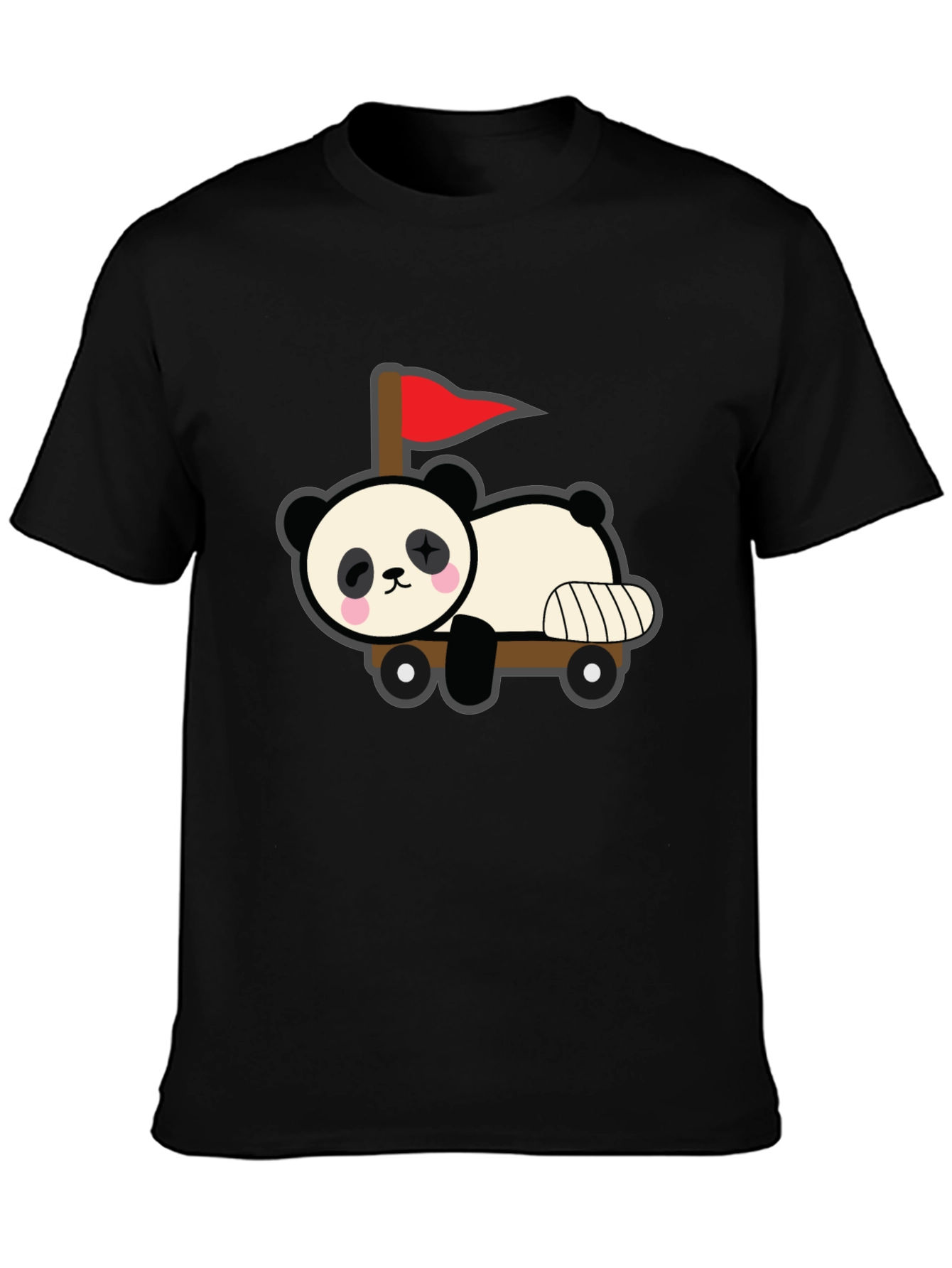 Cute Panda Car T-Shirt - Black