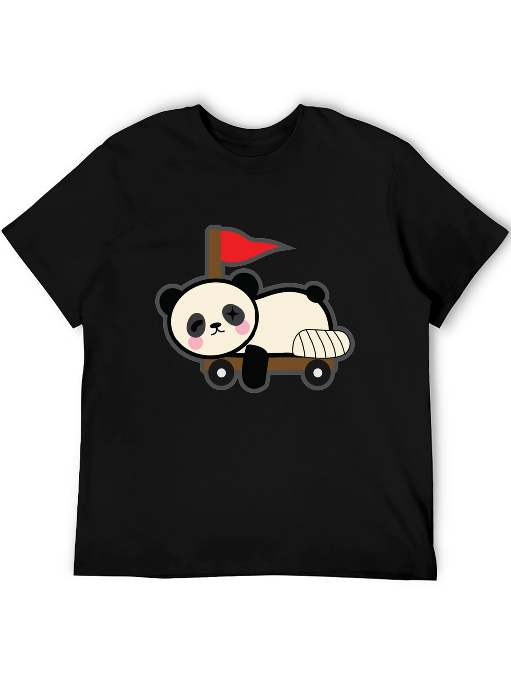 Cute Panda Car T-Shirt - Black