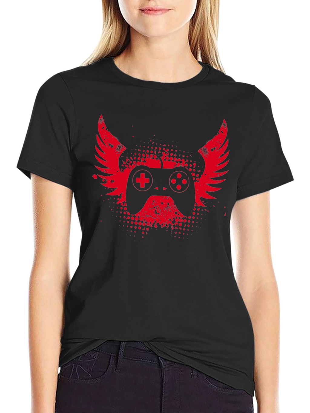 Gamer Wings T-Shirt - Black Gaming Tee