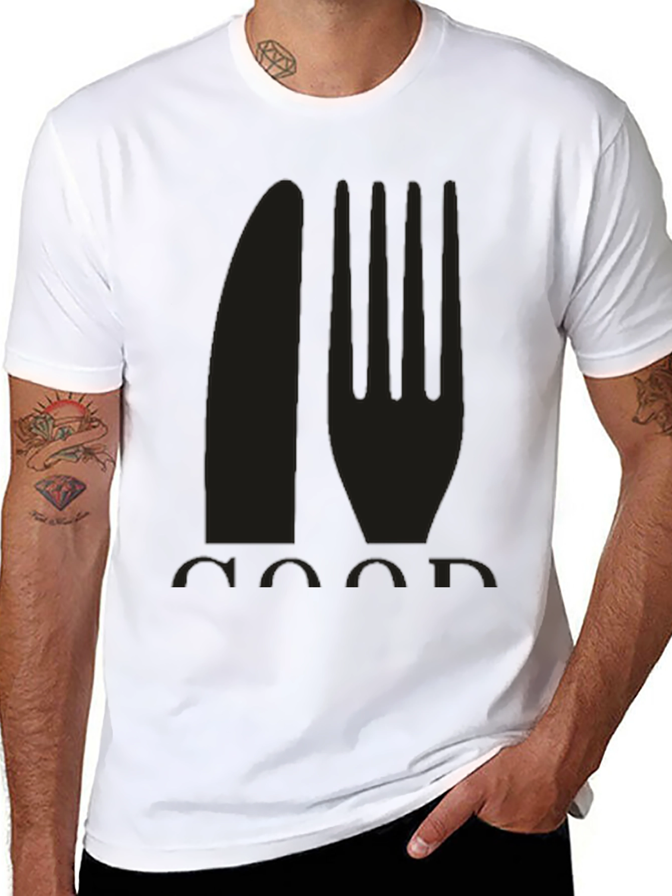 Foodie T-Shirt - Knife and Fork Graphic