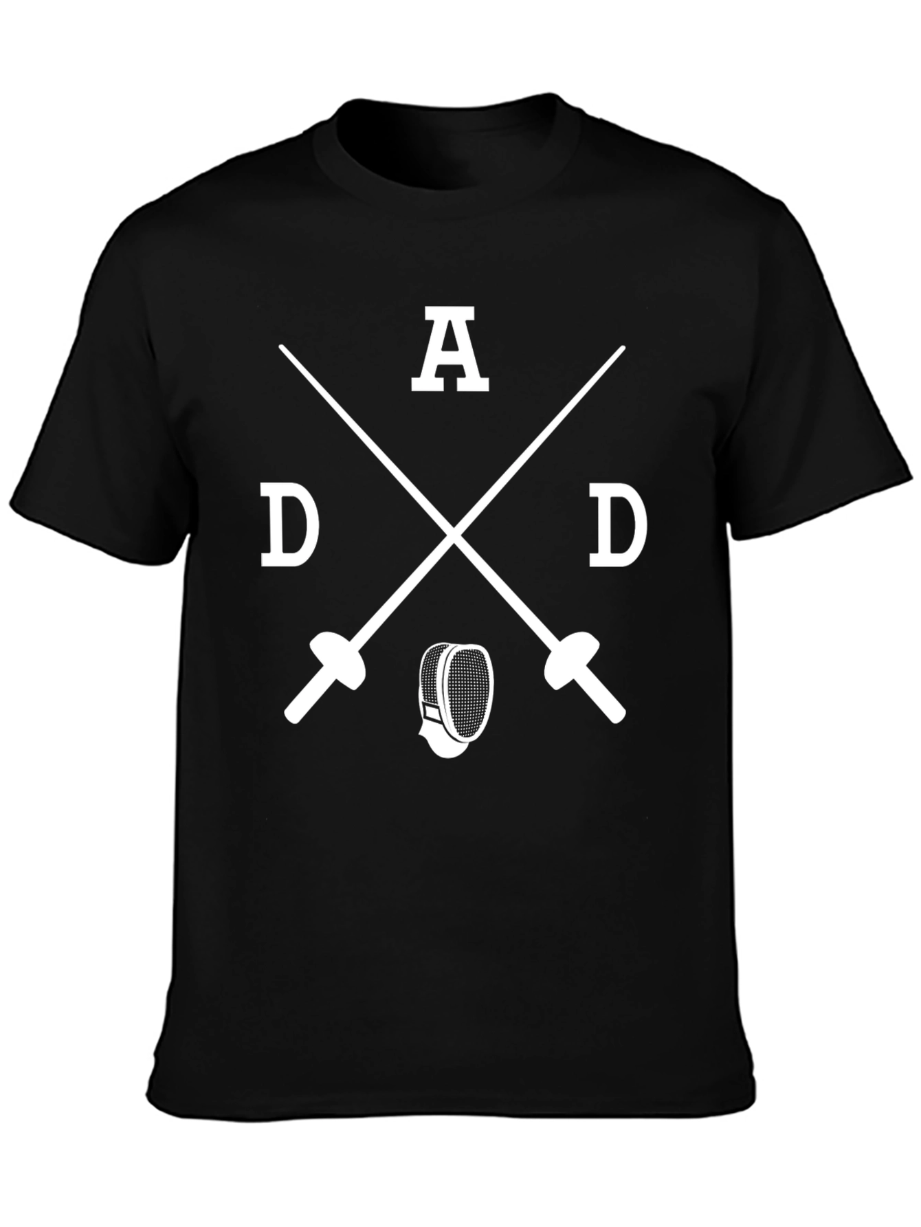 Fencing Dad Graphic Tee - Swords and Mask T-Shirt