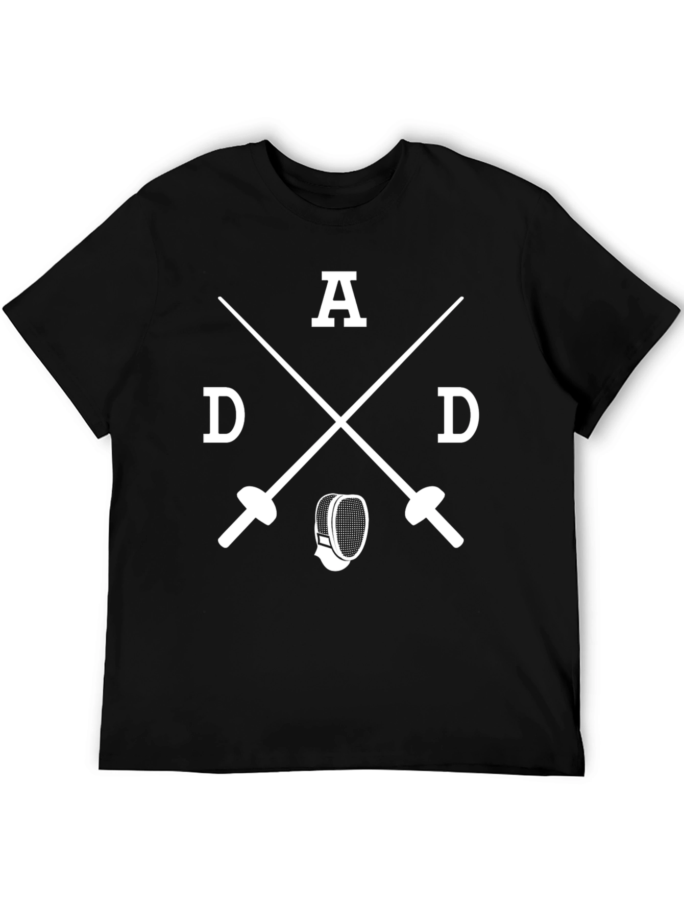 Fencing Dad Graphic Tee - Swords and Mask T-Shirt