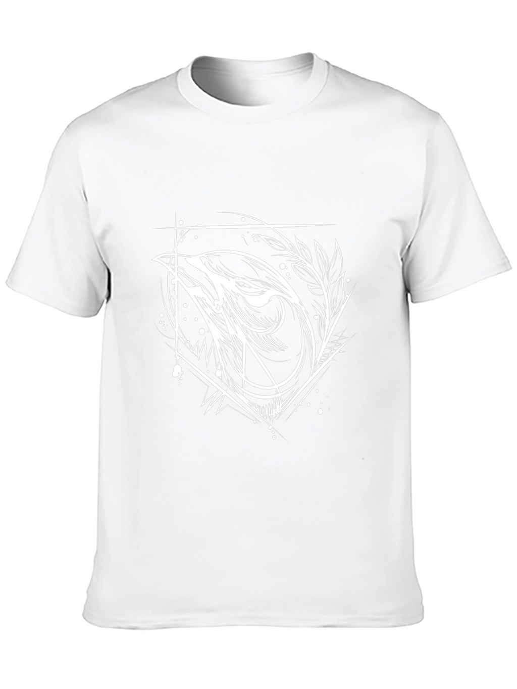 Geometric Wolf Graphic Tee - Black Cotton Blend