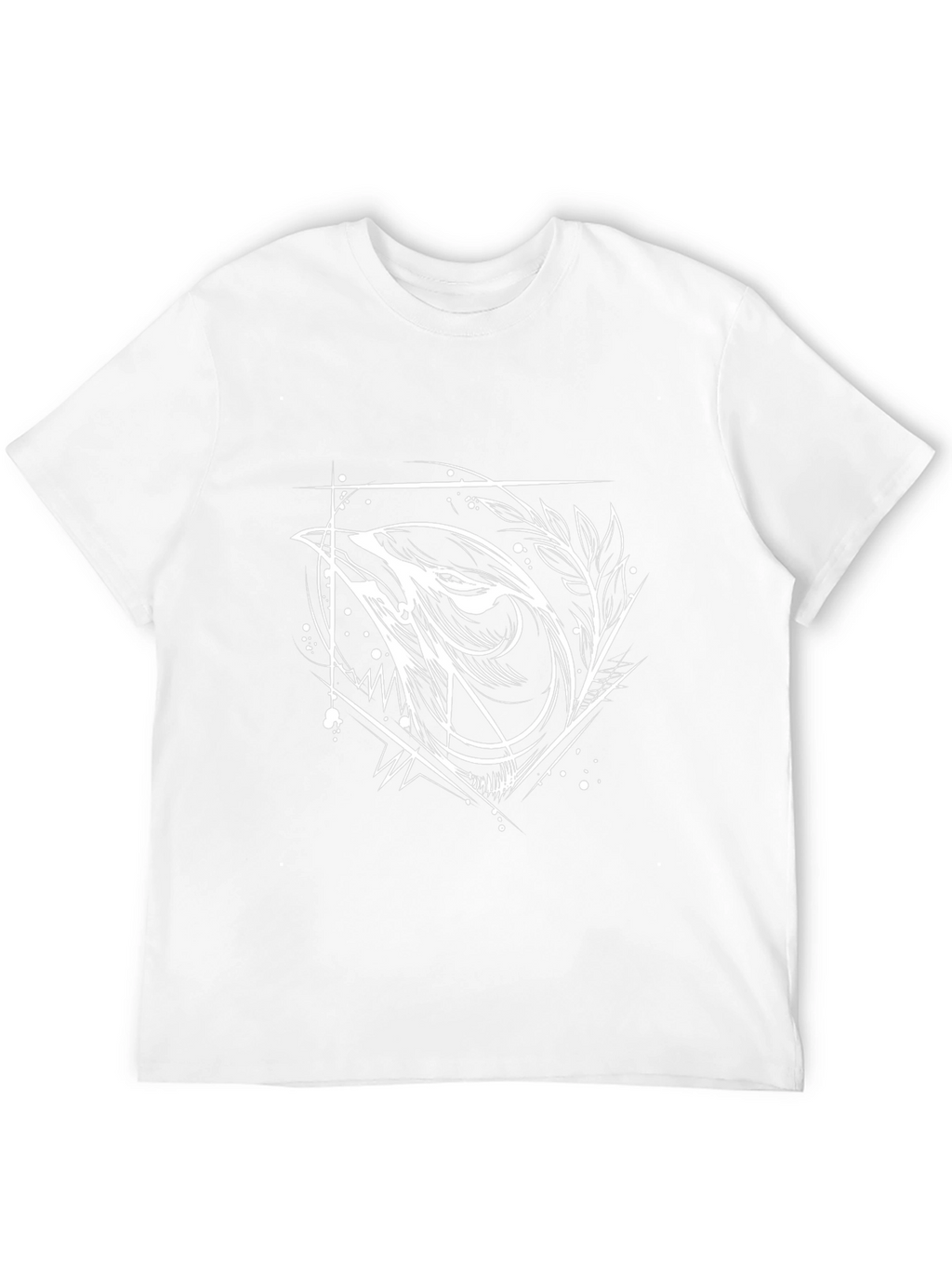 Geometric Wolf Graphic Tee - Black Cotton Blend