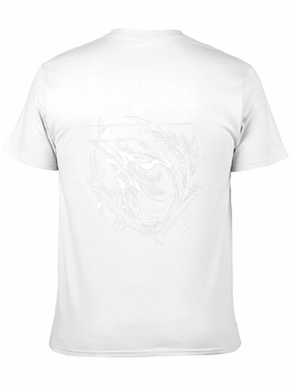 Geometric Wolf Graphic Tee - Black Cotton Blend