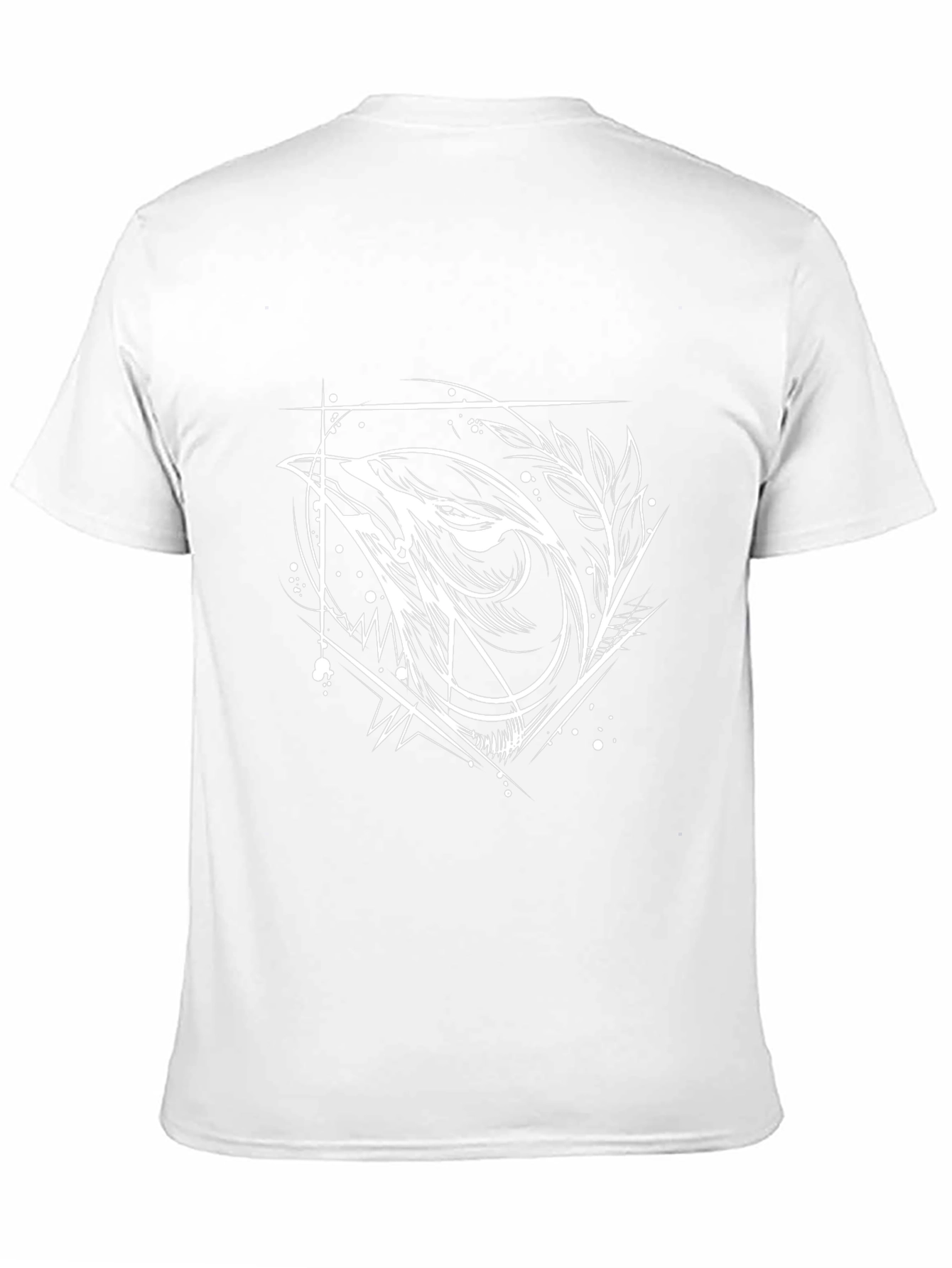 Geometric Wolf Graphic Tee - Black Cotton Blend