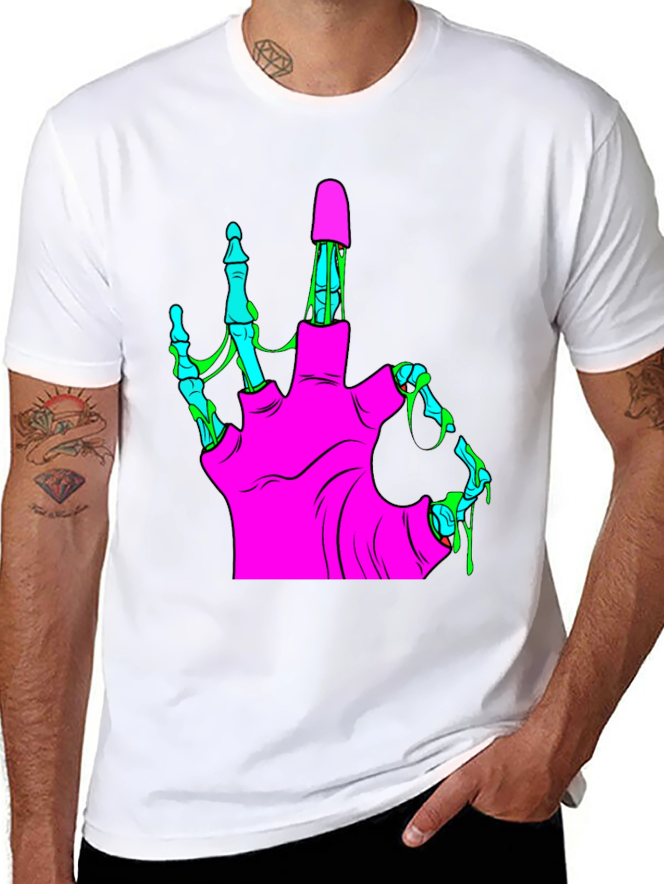 Zombie Hand Graphic Tee - Cool Halloween T-Shirt