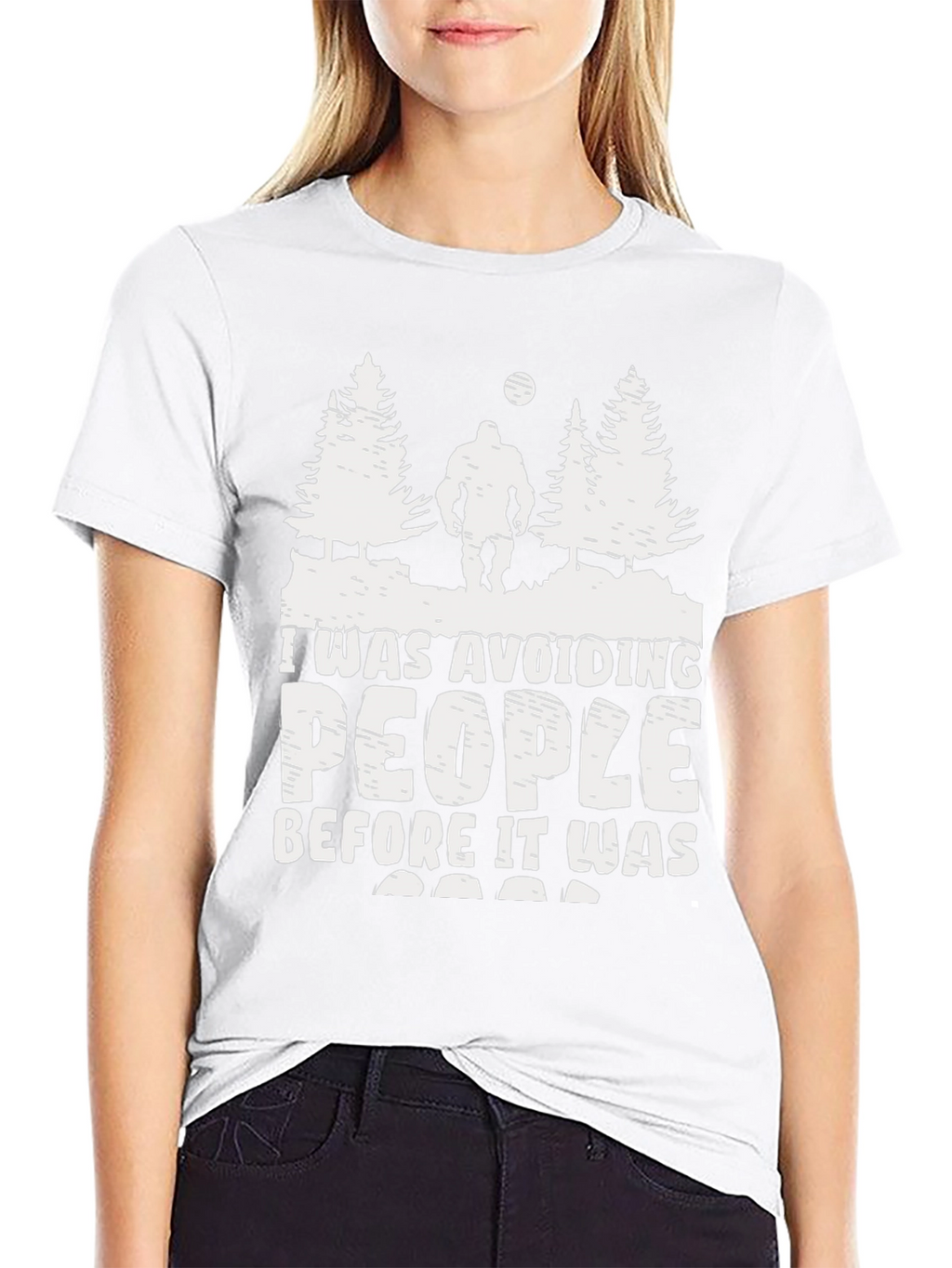 Sasquatch Avoid People Graphic Tee - Black