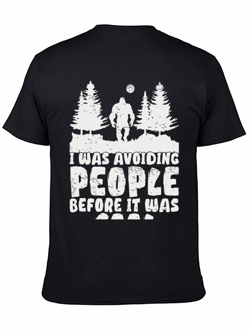 Sasquatch Avoid People Graphic Tee - Black