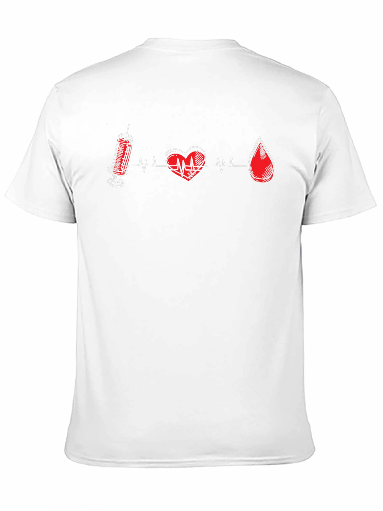 Medical Motif Tee: Heart Syringe & Blood Drop